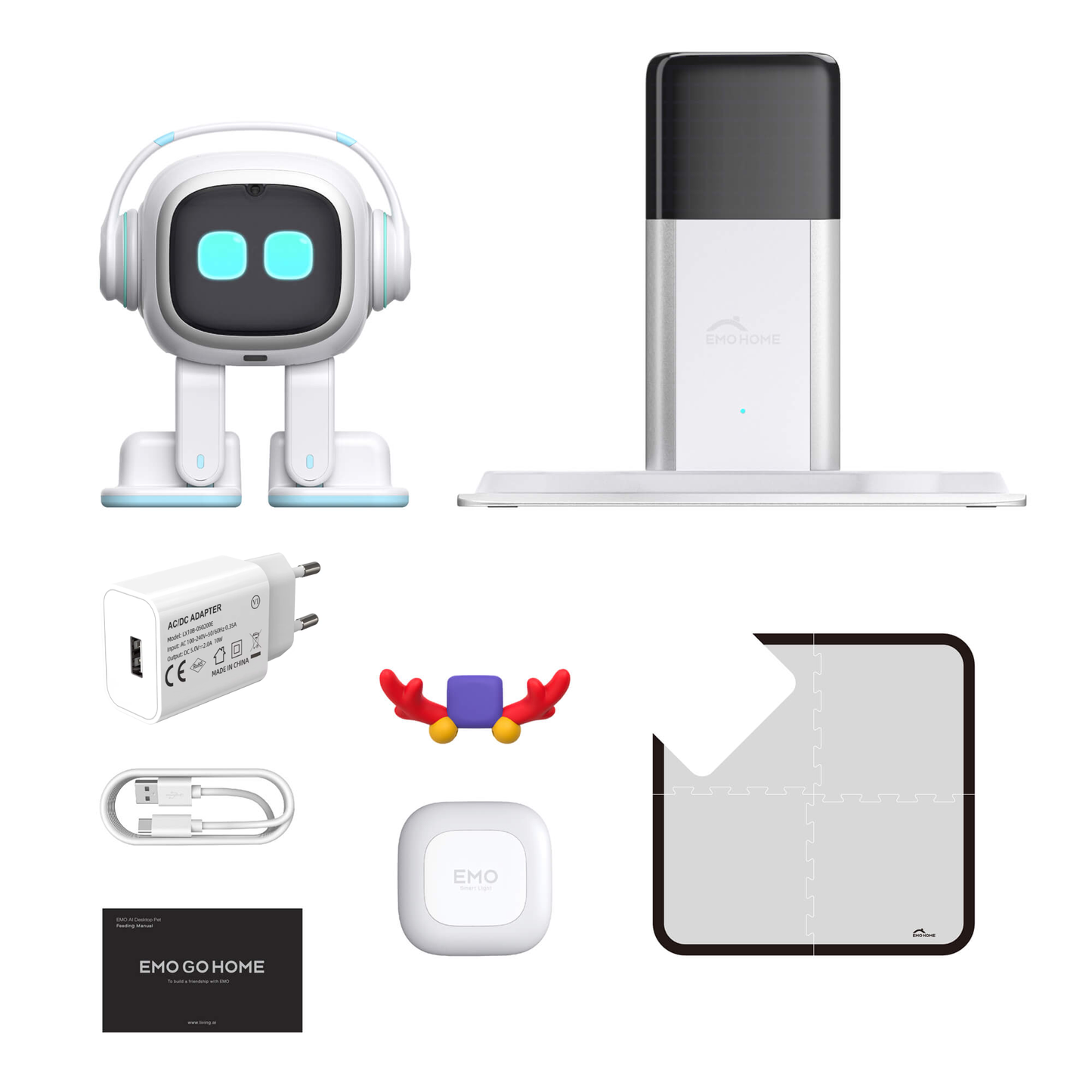 Robot EMO Go Home, compagnon IA de bureau avec station de recharge, Living.AI