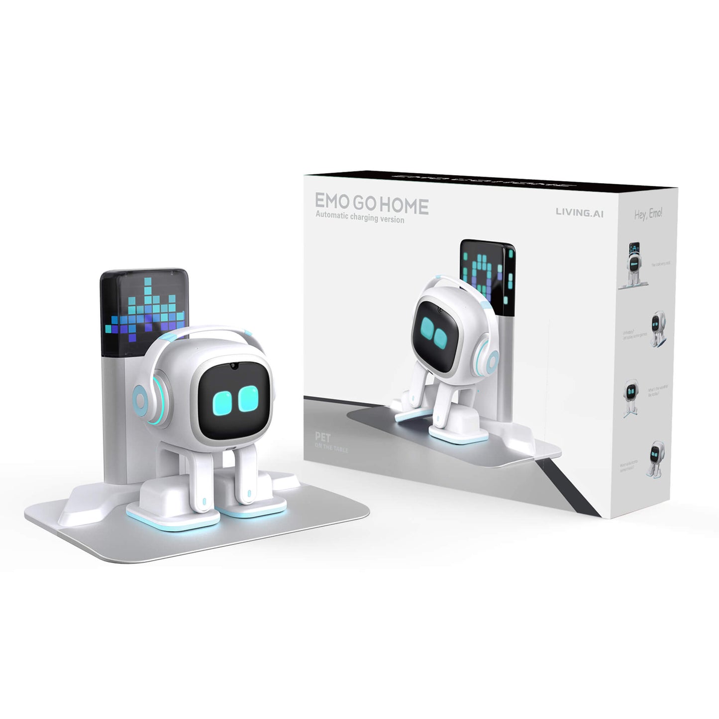Robot EMO Go Home, compagnon IA de bureau avec station de recharge, Living.AI