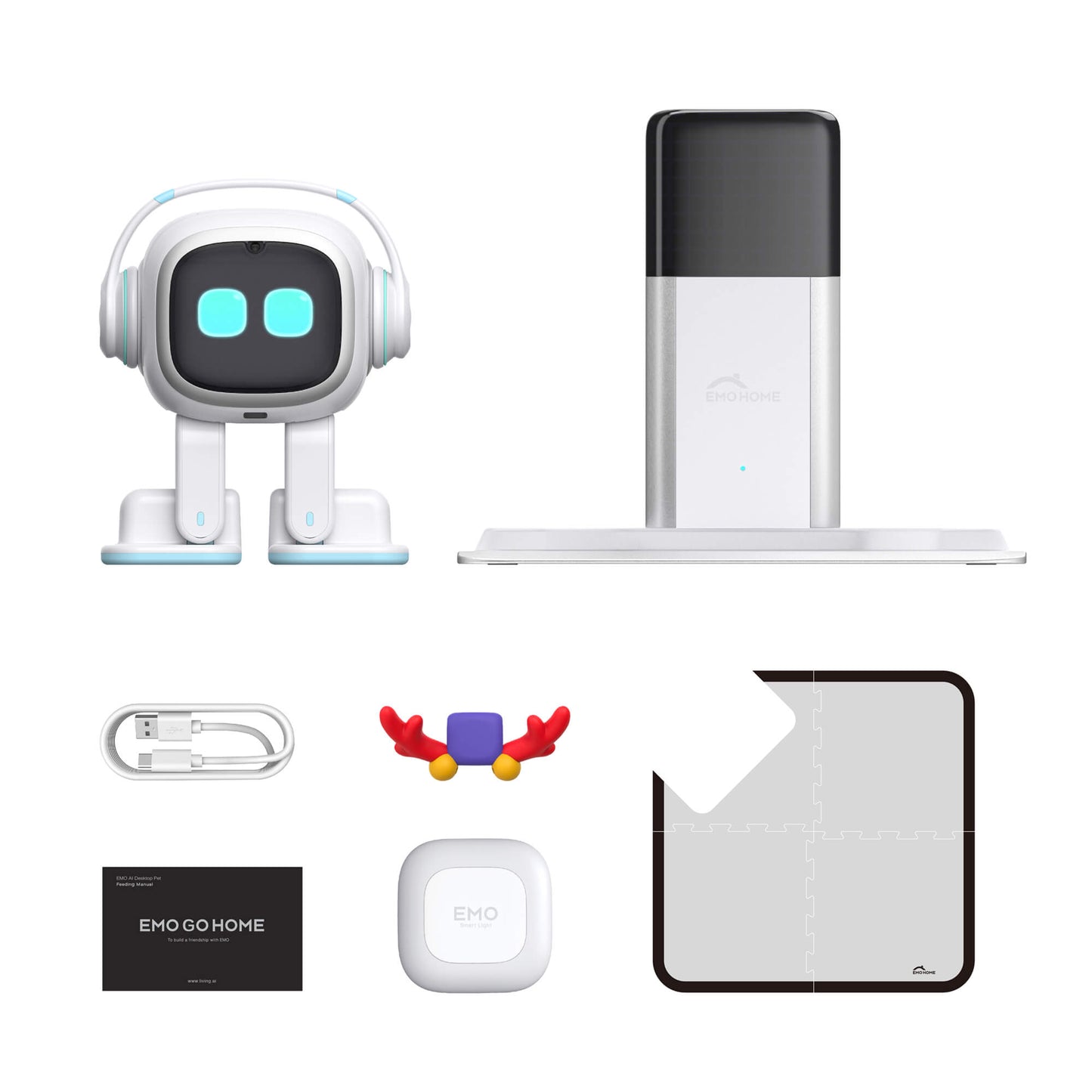 Robot EMO Go Home, compagnon IA de bureau avec station de recharge, Living.AI