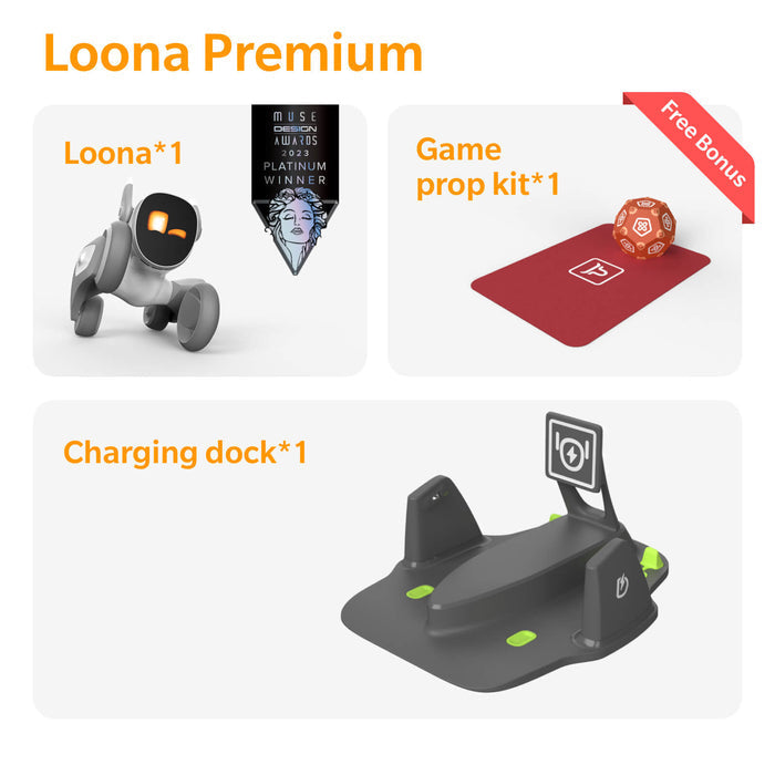 Loona Premium Smart Robot, AI PETBOT with Charging Dock, KEYi Tech