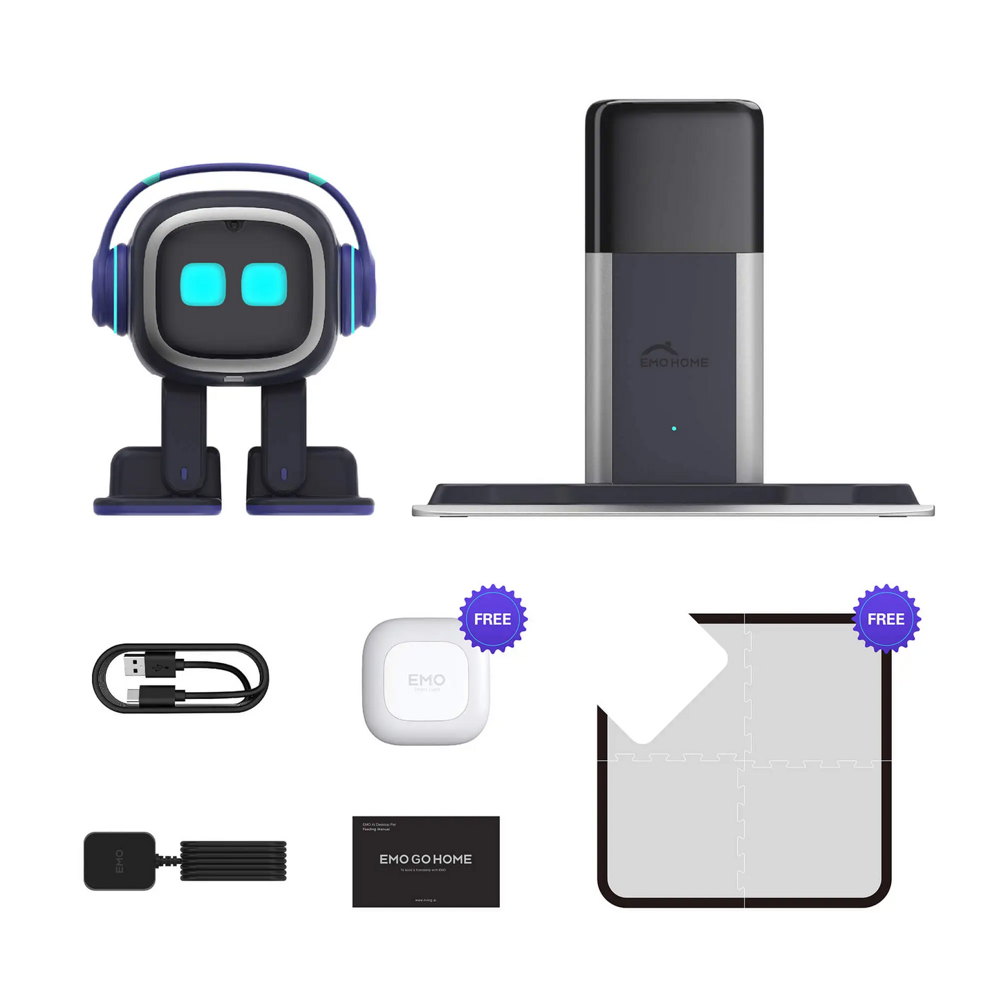 EMO Go Home Robot, animal de compagnie de bureau AI avec station de charge, Living.AI